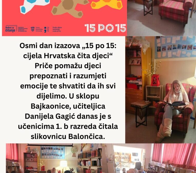 Izazov „15 po 15: cijela Hrvatska čita djeci“ se nastavlja